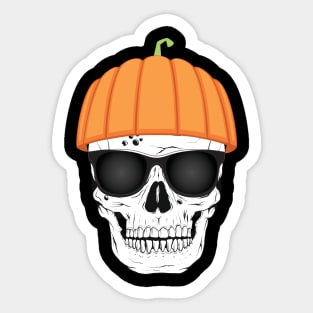 Skeleton Head Sunglasses Funny Pumpkin Head Sticker